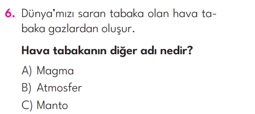 3.Sınıf 2. Hafta Değerlendirme Testi