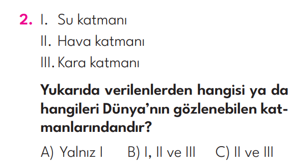 3.Sınıf 2. Hafta Değerlendirme Testi