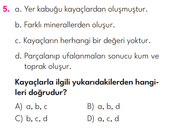 4.Sınıf 2. Hafta Değerlendirme Testi