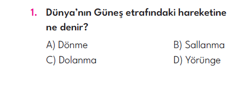 4.Sınıf 5. Hafta Değerlendirme Testi