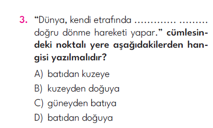 4.Sınıf 5. Hafta Değerlendirme Testi