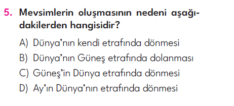 4.Sınıf 5. Hafta Değerlendirme Testi