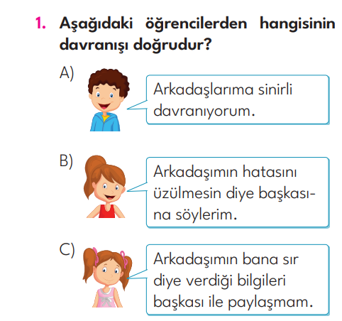 3.Sınıf 2. Hafta Değerlendirme Testi