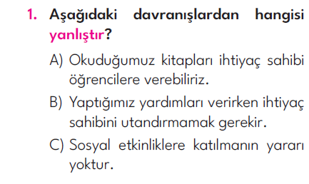 3.Sınıf 5. Hafta Değerlendirme Testi