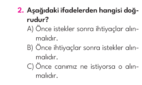 2.Sınıf 7. Hafta Değerlendirme Testi