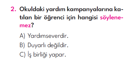 3.Sınıf 5. Hafta Değerlendirme Testi