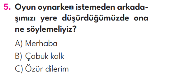 2.Sınıf 6. Hafta Değerlendirme Testi