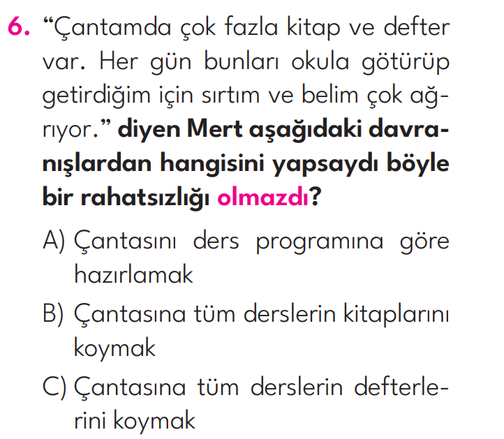 2.Sınıf 2. Hafta Değerlendirme Testi