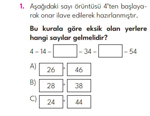 3.Sınıf 2. Hafta Değerlendirme Testi