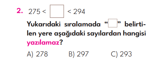 3.Sınıf 2. Hafta Değerlendirme Testi