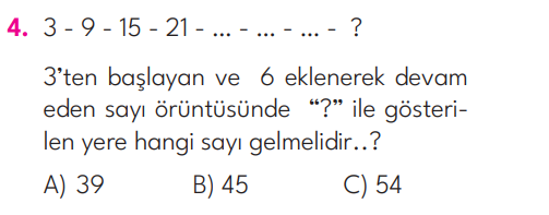 3.Sınıf 2. Hafta Değerlendirme Testi