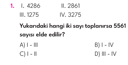 4.Sınıf 5. Hafta Değerlendirme Testi