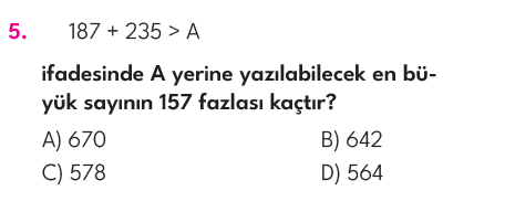 4.Sınıf 5. Hafta Değerlendirme Testi