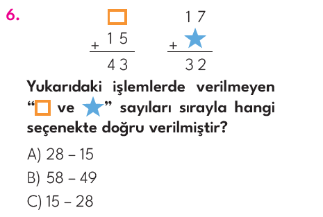 2.Sınıf 7. Hafta Değerlendirme Testi