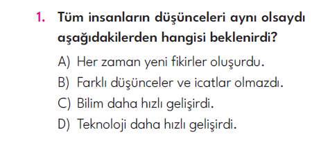 4.Sınıf 5. Hafta Değerlendirme Testi