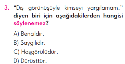 4.Sınıf 5. Hafta Değerlendirme Testi