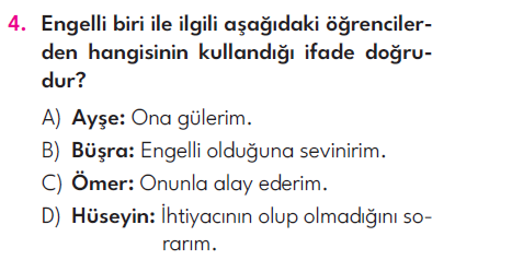 4.Sınıf 5. Hafta Değerlendirme Testi