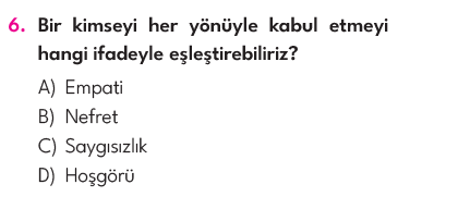 4.Sınıf 4. Hafta Değerlendirme Testi