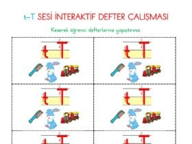 1. Sınıf T Sesi İnteraktif Defter Etkinliği