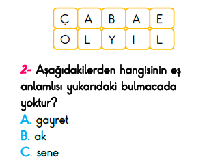 2. Sınıf Türkiye Geneli Kazanım Değerlendirme Sınavı 6