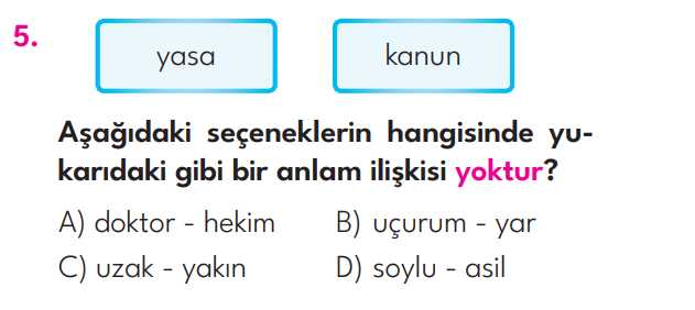 4.Sınıf 1. Hafta Değerlendirme Testi