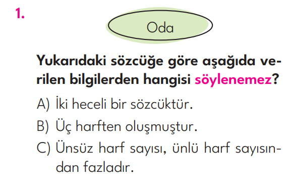 3.Sınıf 2. Hafta Değerlendirme Testi