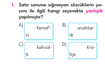 4.Sınıf 4. Hafta Değerlendirme Testi