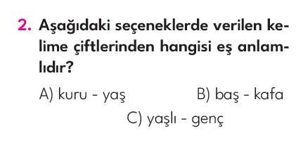 2.Sınıf 7. Hafta Değerlendirme Testi