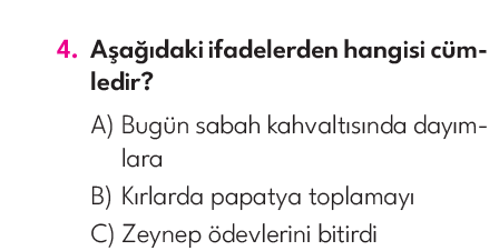 2.Sınıf 7. Hafta Değerlendirme Testi