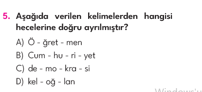 4.Sınıf 4. Hafta Değerlendirme Testi