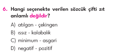 4.Sınıf 4. Hafta Değerlendirme Testi