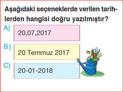 3. Sınıf 15. Hafta Değerlendirme Sınavı