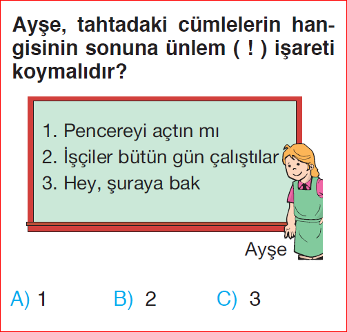 2. Sınıf 15. Hafta Değerlendirme Sınavı