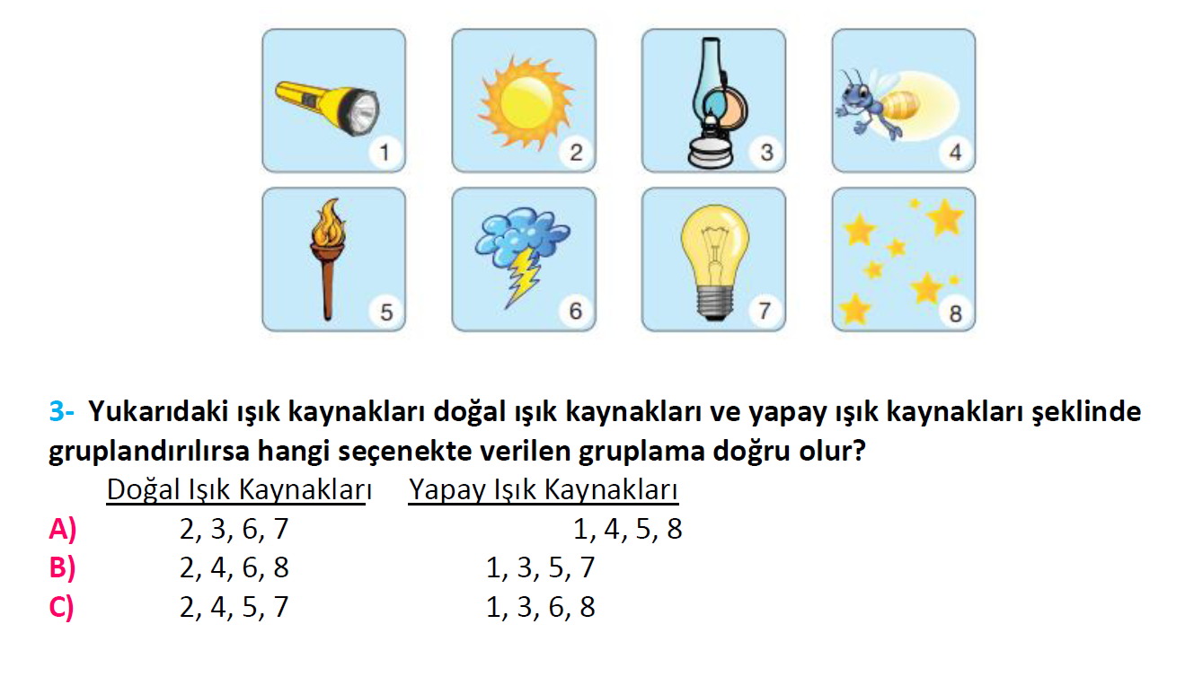 3. Sınıf Türkiye Geneli Kazanım Değerlendirme Sınavı-3