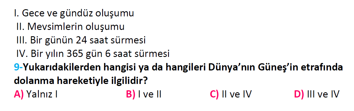 4. Sınıf Türkiye Geneli Kazanım Değerlendirme Sınavı-3