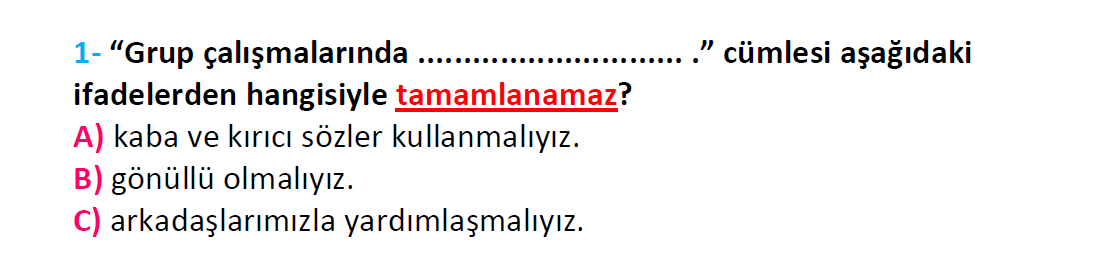 2. Sınıf Türkiye Geneli Kazanım Değerlendirme Sınavı-3