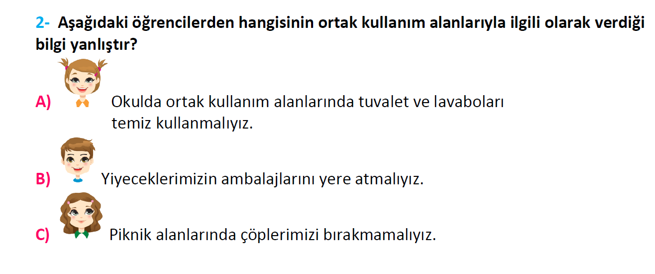 3. Sınıf Türkiye Geneli Kazanım Değerlendirme Sınavı-3