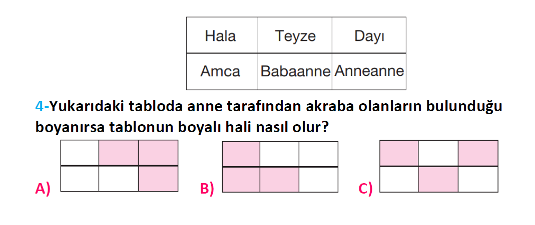 2. Sınıf Türkiye Geneli Kazanım Değerlendirme Sınavı-3