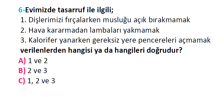 2. Sınıf Türkiye Geneli Kazanım Değerlendirme Sınavı-3