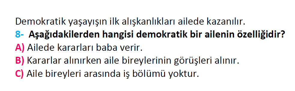 3. Sınıf Türkiye Geneli Kazanım Değerlendirme Sınavı-3