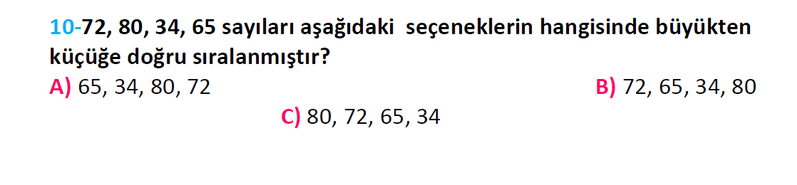 2. Sınıf Türkiye Geneli Kazanım Değerlendirme Sınavı-3