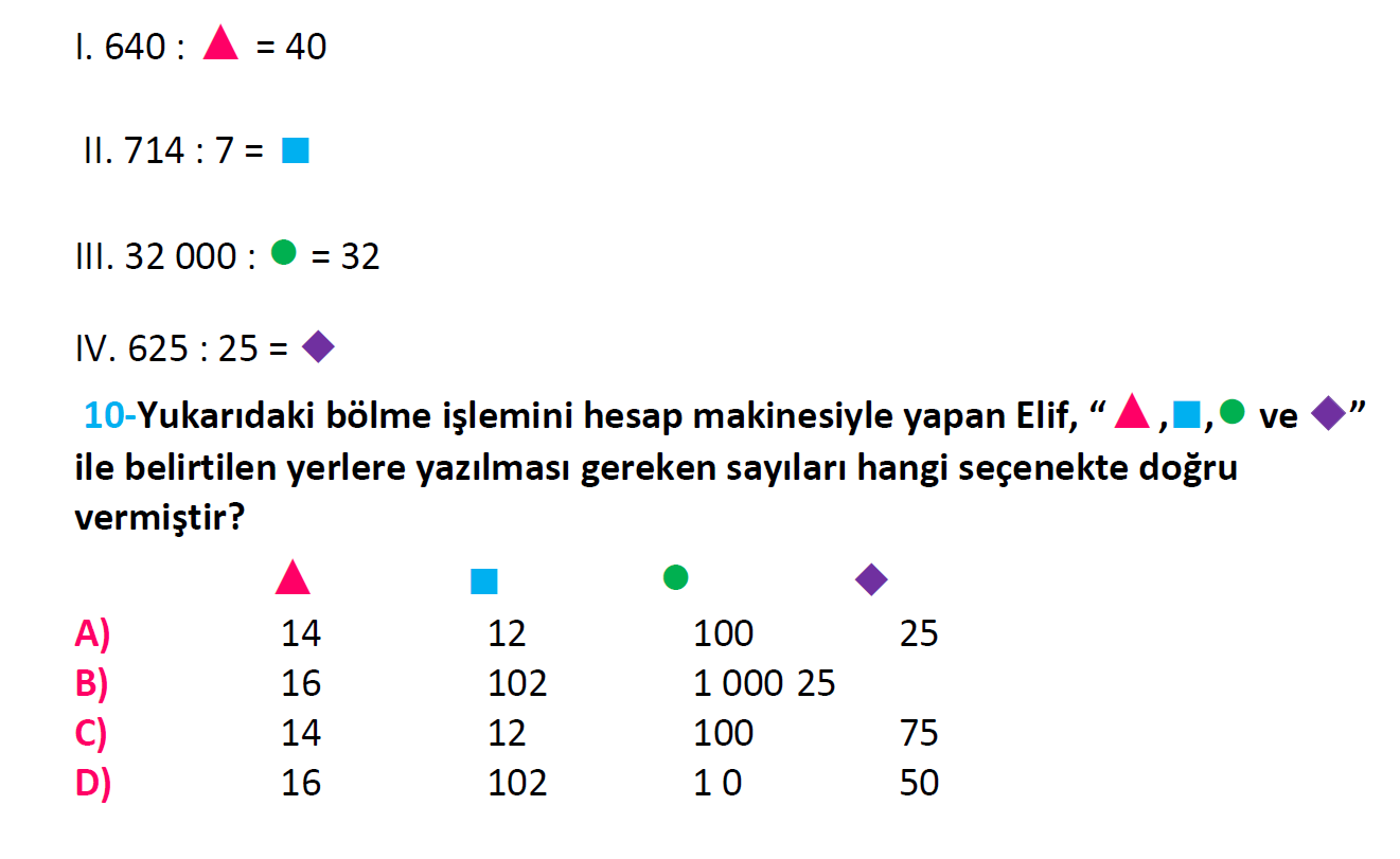 4. Sınıf Türkiye Geneli Kazanım Değerlendirme Sınavı-3