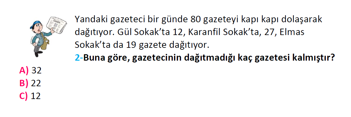 2. Sınıf Türkiye Geneli Kazanım Değerlendirme Sınavı-3