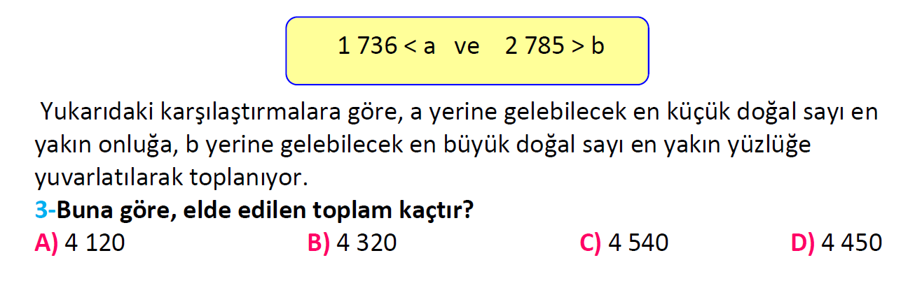 4. Sınıf Türkiye Geneli Kazanım Değerlendirme Sınavı-3