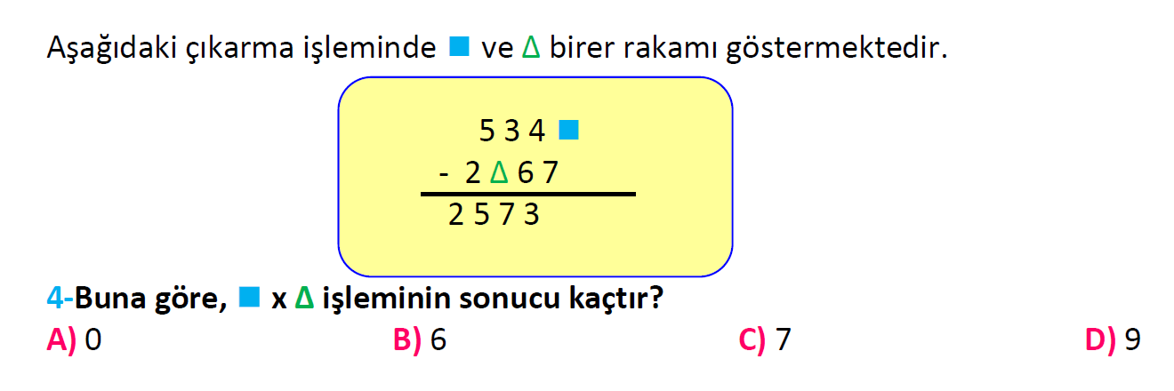 4. Sınıf Türkiye Geneli Kazanım Değerlendirme Sınavı-3