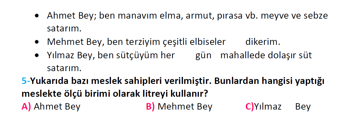 2. Sınıf Türkiye Geneli Kazanım Değerlendirme Sınavı-3