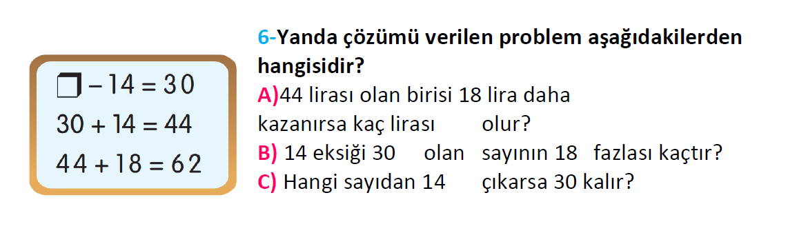 2. Sınıf Türkiye Geneli Kazanım Değerlendirme Sınavı-3