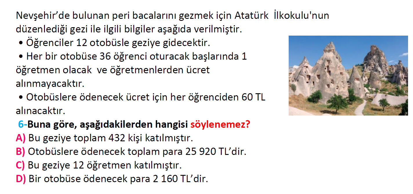 4. Sınıf Türkiye Geneli Kazanım Değerlendirme Sınavı-3