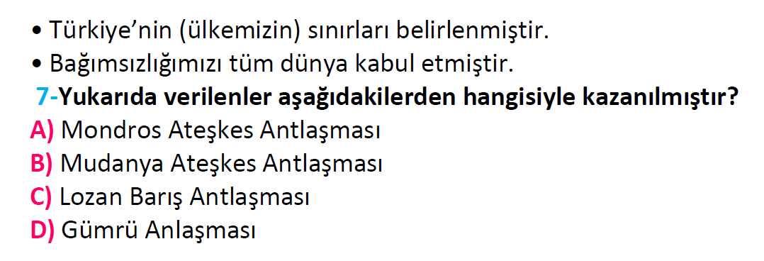 4. Sınıf Türkiye Geneli Kazanım Değerlendirme Sınavı-3