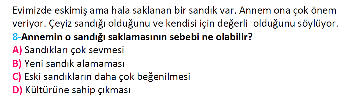 4. Sınıf Türkiye Geneli Kazanım Değerlendirme Sınavı-3